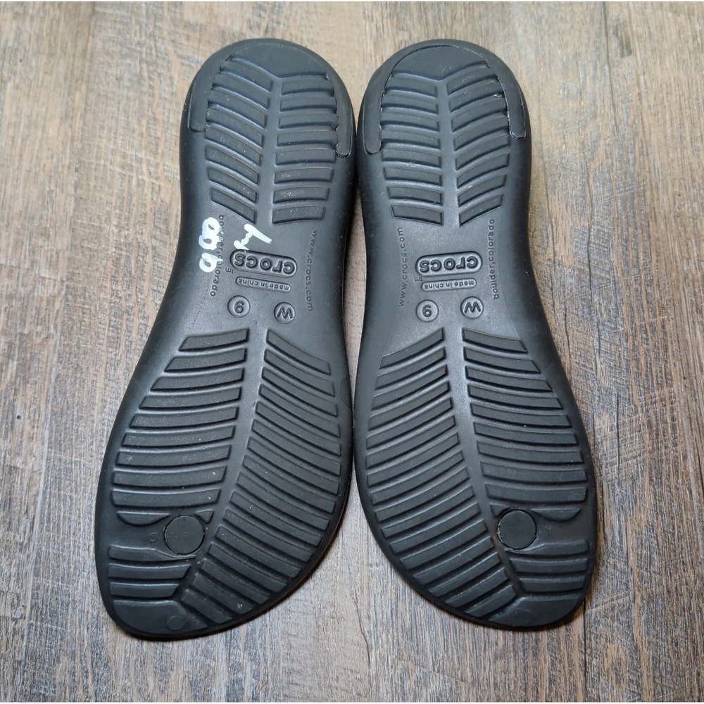 Crocs Sexi Flip Flop Sandals Womens Size 9 Black Serena T-Strap Thong Slip On - Picture 11 of 13